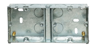 Dual 1 Gang Flush Steel Installation Box 35mm Depth