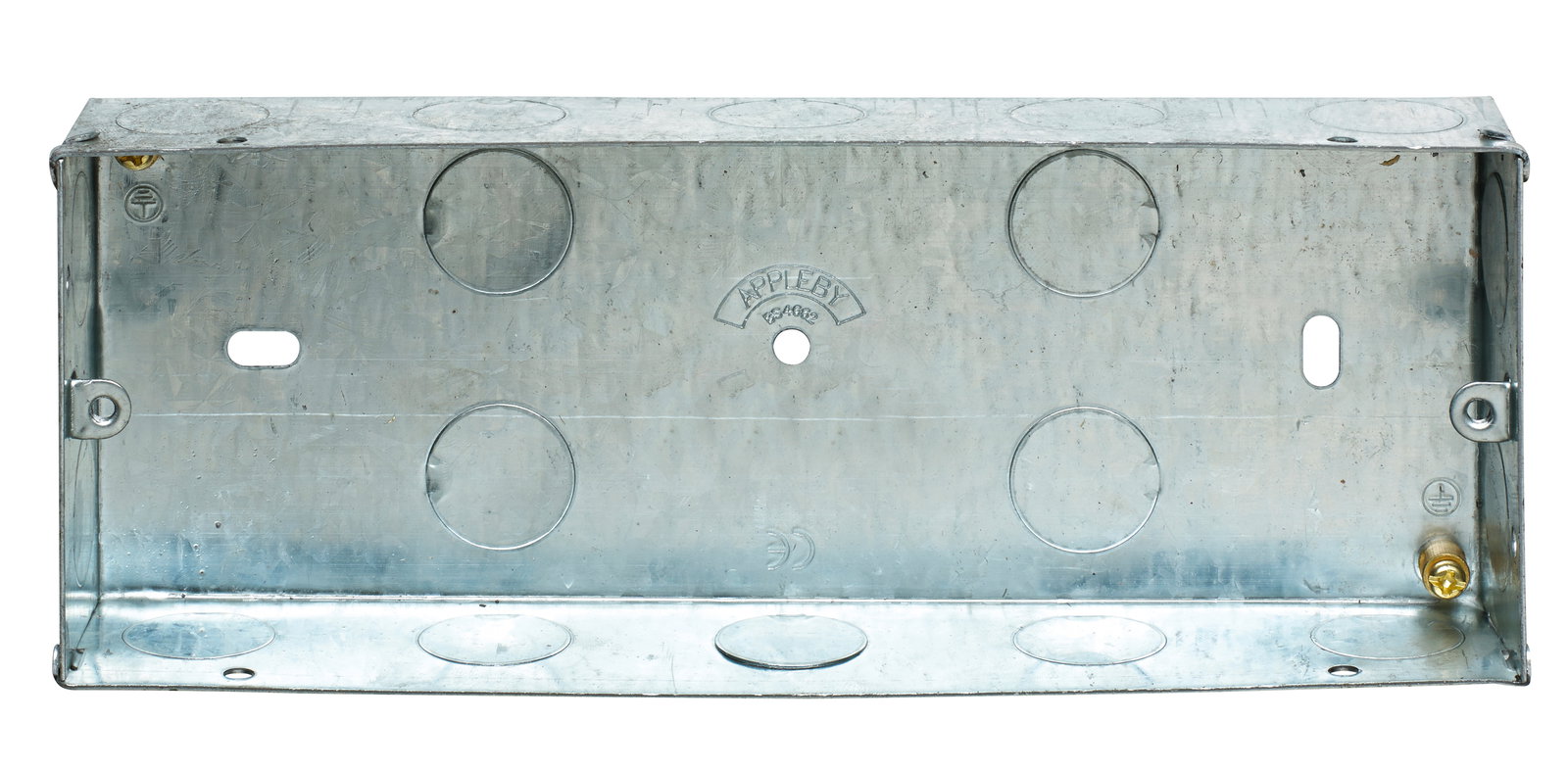 3 Gang Fixed Lug Flush Steel Installation Box 35mm Depth