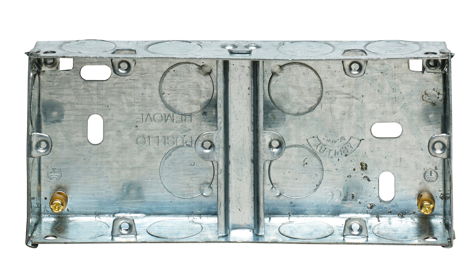 Dual 1 Gang Adjustable Lug Flush Steel Installation Box 25mm Depth