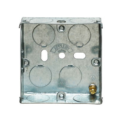 1 Gang Adjustable Lugs Flush Steel Installation Box 35mm Depth