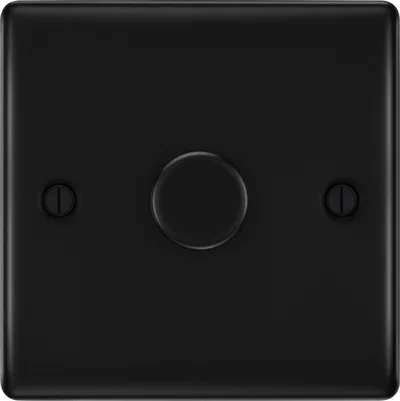 NEXUS METAL MATT BLACK SINGLE INTELLIGENT LED DIMMER SWITCH, 2-WAY PUSH ON/OFF