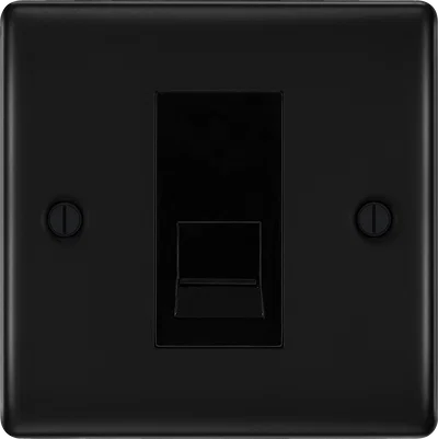 NEXUS METAL MATT BLACK SINGLE SLAVE TELEPHONE SOCKET