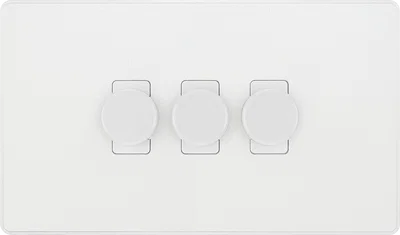 EVOLVE PEARLESCENT WHITE 200W SINGLE DIMMER SWITCH, 2-WAY PUSH ON/OFF, TRAILING EDGE
