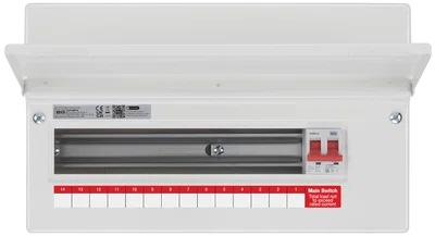 METAL CONSUMER UNIT 16 MOD 14 WAY UNPOPULATED WITH 100A MAIN SWITCH
