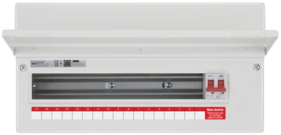 METAL CONSUMER UNIT 19 MOD 17 WAY UNPOPULATED WITH 100A MAIN SWITCH