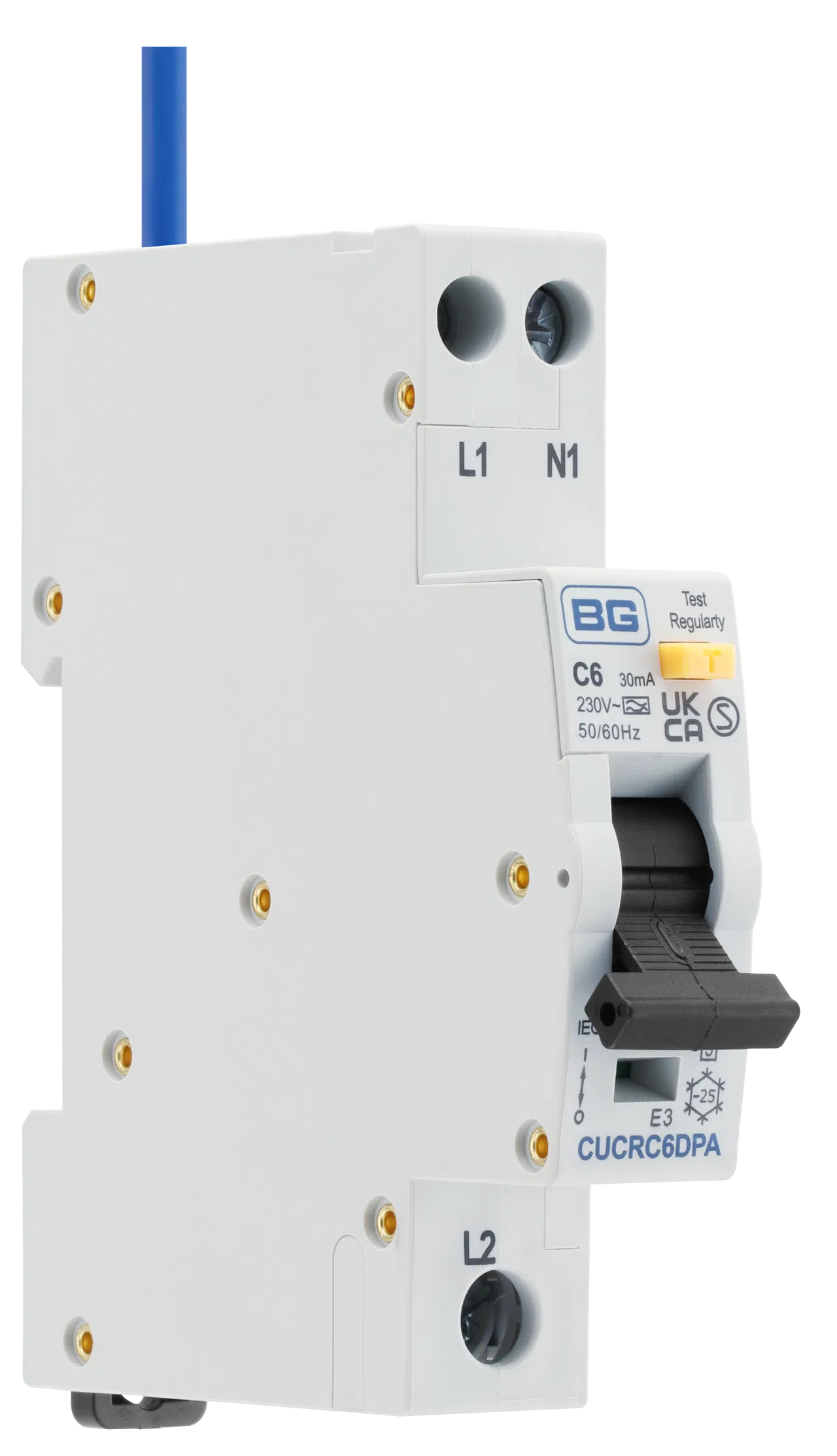 COMPACT 6A 30MA C CURVE TYPE A DOUBLE POLE RCBO BI-DIRECTIONAL