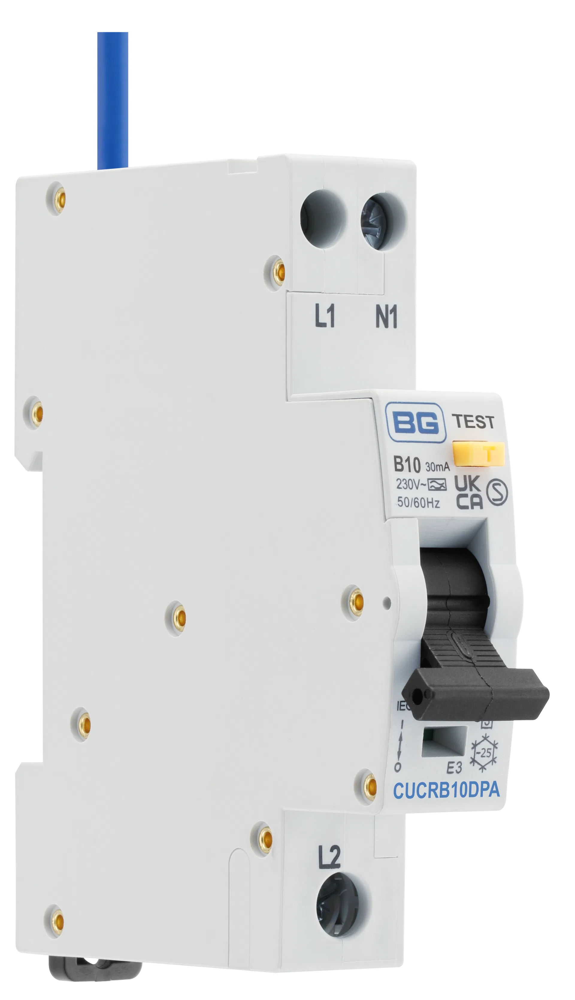 COMPACT 10A 30MA B CURVE TYPE A DOUBLE POLE RCBO SINGLE MODULE