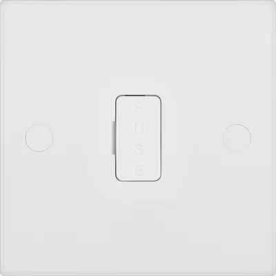 WHITE MOULDED SQUARE EDGE UNSWITCHED 13A FUSED CONNECTION UNIT