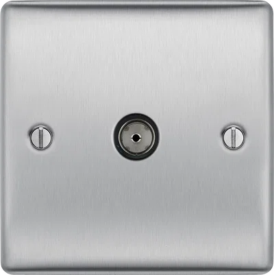 NEXUS METAL MATT BLACK SINGLE SOCKET FOR TV OR FM CO-AXIAL AERIAL CONNECTION