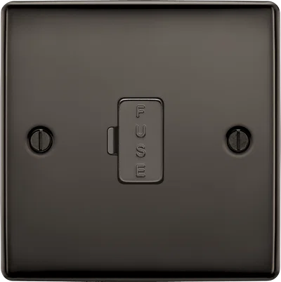 NEXUS METAL BLACK NICKEL UNSWITCHED 13A FUSED CONNECTION UNIT