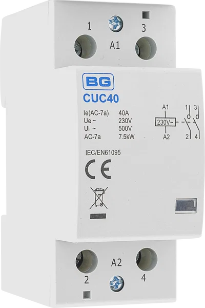 CUC40 CONTACTOR 40A DOUBLE POLE 2 MODULE