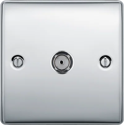 NEXUS METAL POLISHED CHROME SINGLE SOCKET FOR TV OR FM CO-AXIAL AERIAL CONNECTION