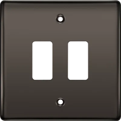 GRID FRONT PLATE MTL NX - BLACK NICKEL - 2 GANG