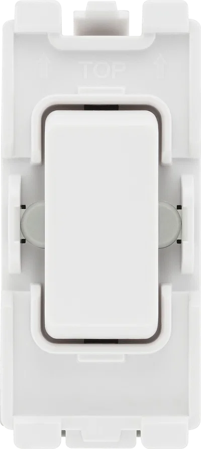 GRID 20AX SWITCH MODULE 2 WAY, RETRACTIVE, CENTRE OFF - WHITE