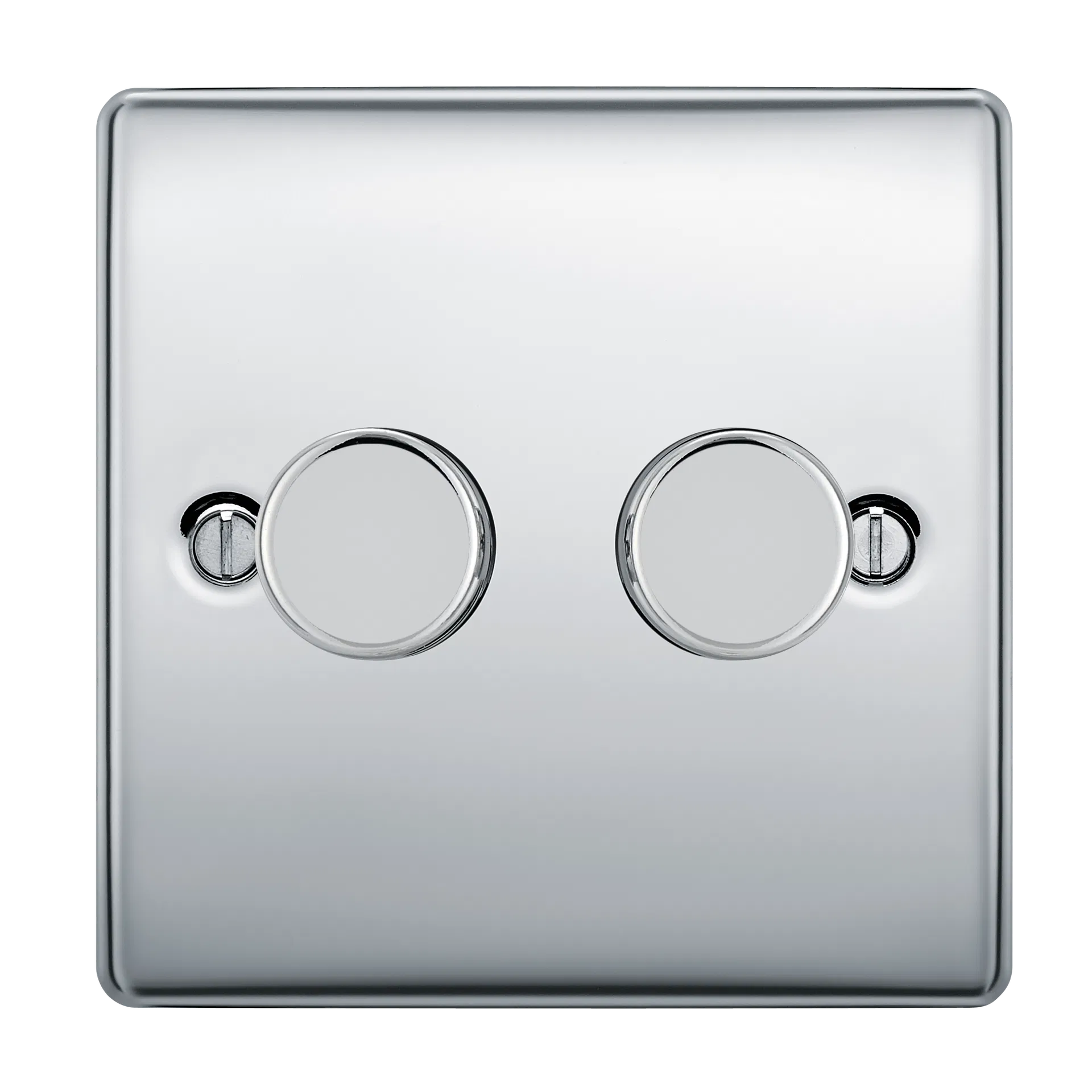 NEXUS METAL POLISHED CHROME 400W DOUBLE DIMMER SWITCH, 2-WAY PUSH ON/OFF