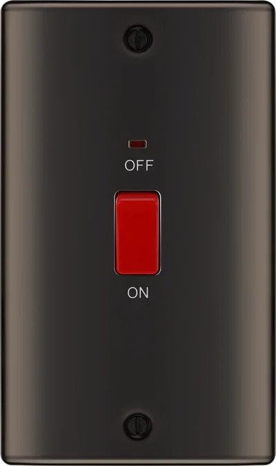 NEXUS METAL BLACK NICKEL 45A RECTANGULAR COOKER CONTROL UNIT, WITH POWER INDICATOR
