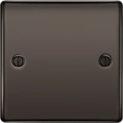NEXUS METAL BLACK NICKEL SINGLE BLANK PLATE