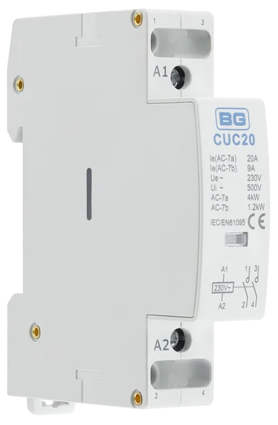 CUC20 CONTACTOR 20A DOUBLE POLE 1 MODULE
