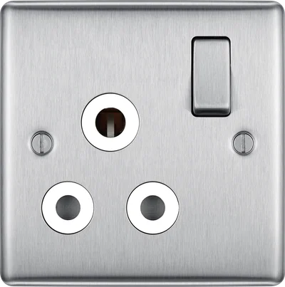 BR STEEL - 1 GANG 2 PIN 16A EURO SOCKET - WHITE