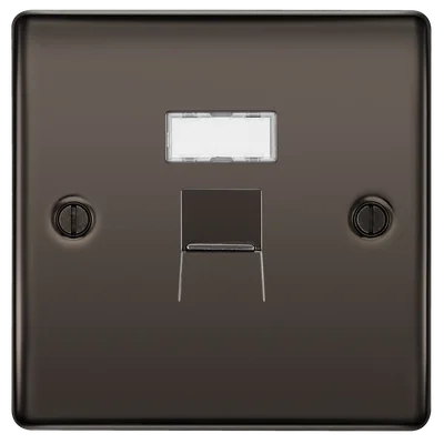 NEXUS METAL BLACK NICKEL SINGLE RJ45 TELEPHONE SOCKET