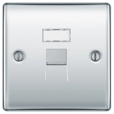 NEXUS METAL POLISHED CHROME SINGLE RJ45 TELEPHONE SOCKET
