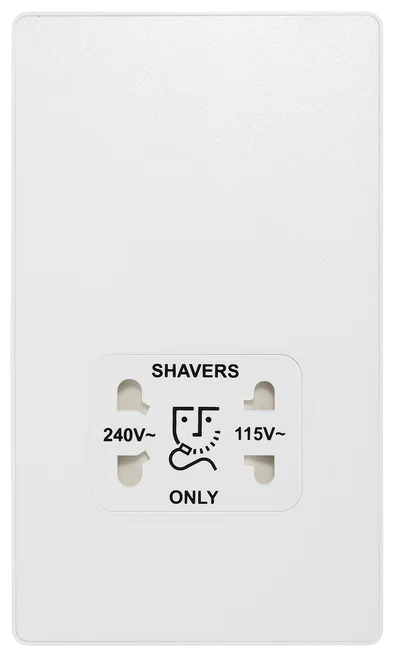 EVOLVE PEARLESCENT WHITE (WHITE) DUAL VOLTAGE SHAVER SOCKET 115/240V