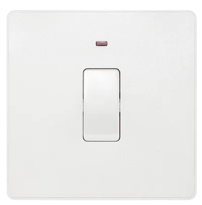 EVOLVE PEARLESCENT WHITE (WHITE) 20A SWITCH, DOUBLE POLE WITH POWER LED INDICATOR