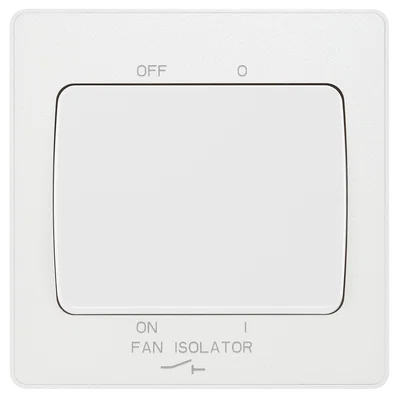 EVOLVE PEARLESCENT WHITE (WHITE) FAN ISOLATOR SWITCH, 10A TRIPLE POLE