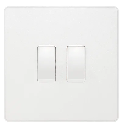 EVOLVE PEARLESCENT WHITE (WHITE) DOUBLE LIGHT SWITCH, 20A 16AX, 2 WAY