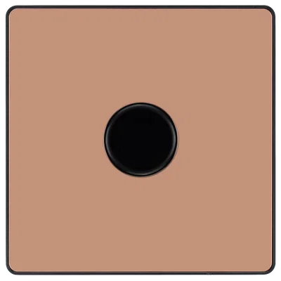 EVOLVE POLISHED COPPER (BLACK) 200W SINGLE DIMMER SWITCH, 2-WAY PUSH ON/OFF, TRAILING EDGE