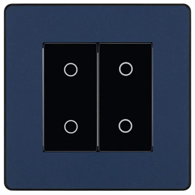 EVOLVE MATT BLUE (BLACK) 200W DOUBLE TOUCH DIMMER SWITCH, 2-WAY MASTER