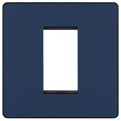 EVOLVE MATT BLUE (BLACK) SINGLE EURO MODULE FRONT PLATE (25 X 50)