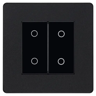 EVOLVE MATT BLACK (BLACK) 200W DOUBLE TOUCH DIMMER SWITCH, 2-WAY SECONDARY