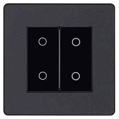 EVOLVE MATT GREY (BLACK) 200W DOUBLE TOUCH DIMMER SWITCH, 2-WAY MASTER