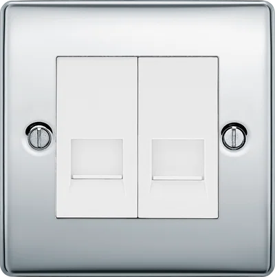 METAL CLAD DOUBLE RJ11 TELEPHONE SOCKET