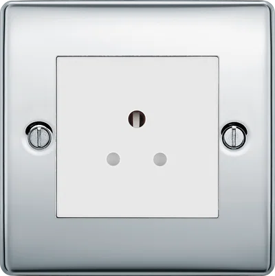 NEXUS METAL POLISHED CHROME SINGLE ROUND PIN UNSWITCHED 2A SOCKET