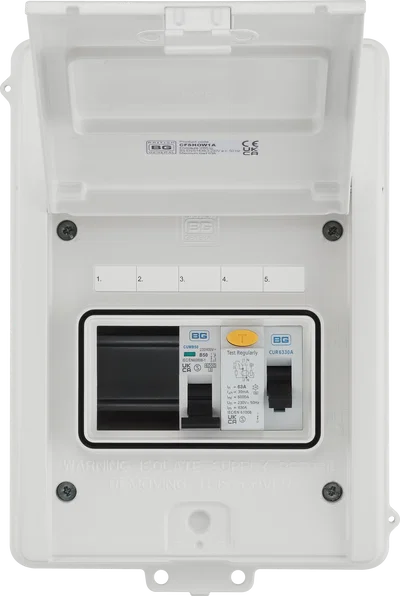 CFSHOW1-01 SHOWER KIT - 5 MOD IP65, 63A RCD, 50A MCB