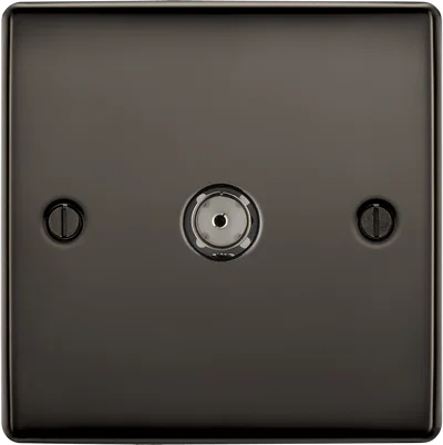 NEXUS METAL BRUSHED IRIDIUM SINGLE SOCKET FOR TV OR FM CO-AXIAL AERIAL CONNECTION