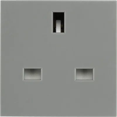 EURO MODULE 13A - UK UNSWITCHED SOCKET POWER MODULE, GREY FINISH
