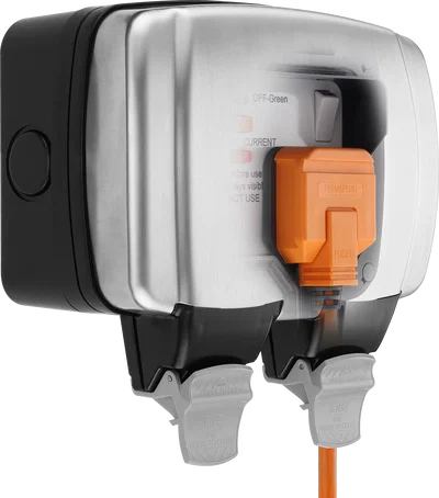 NEXUS STORM IP66 WEATHERPROOF DOUBLE SWITCHED 13A POWER SOCKET WITH LATCHING RCD
