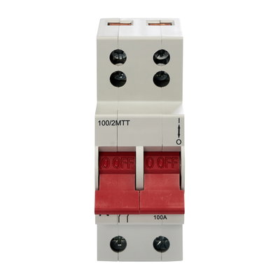 100A DP Main Switch with Twin Supply Terminals and Live Tap Off