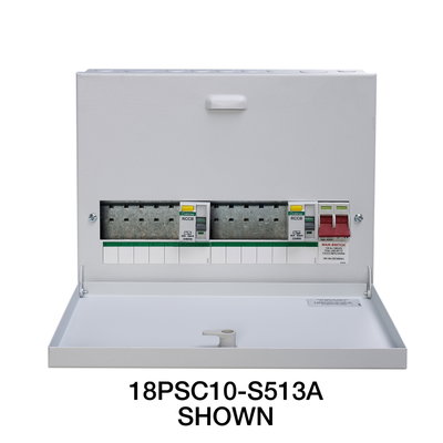 10-Way (6+4) Split Load Dual RCCB 1P+N Distribution Board