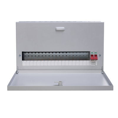19-Way 125A Surface 1P+N Distribution Board c/w Switch Disconnector