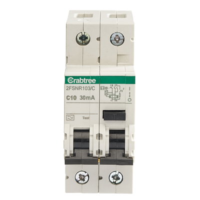 10A 30mA SPswN C Curve 6kA Type A 2 Module Stand Alone Bi-Directional RCBO
