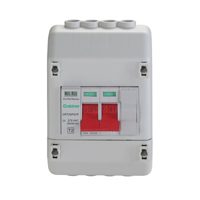 Enclosed, Insulated, 100A DP Supply Isolator with Type 2 SPD