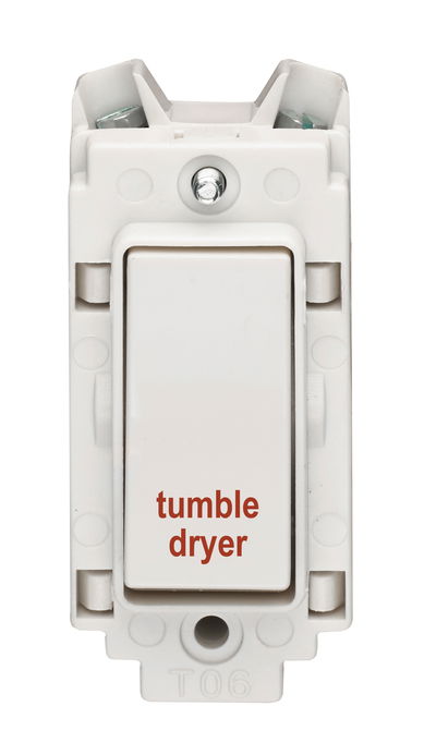 20A Double Pole Grid Switch Printed 'Tumble Dryer'