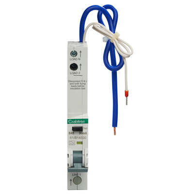 45A 30mA SPN B Curve 6kA Type A Uni-Directional RCBO