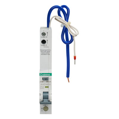 40A 30mA SPN C Curve 6kA Type A Uni-Directional RCBO