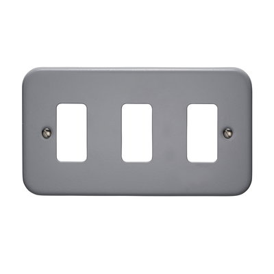 3 Gang Surface Metalclad Grid Cover Plate