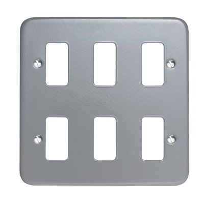 6 Gang Surface Metalclad Grid Cover Plate